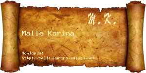 Malle Karina névjegykártya
